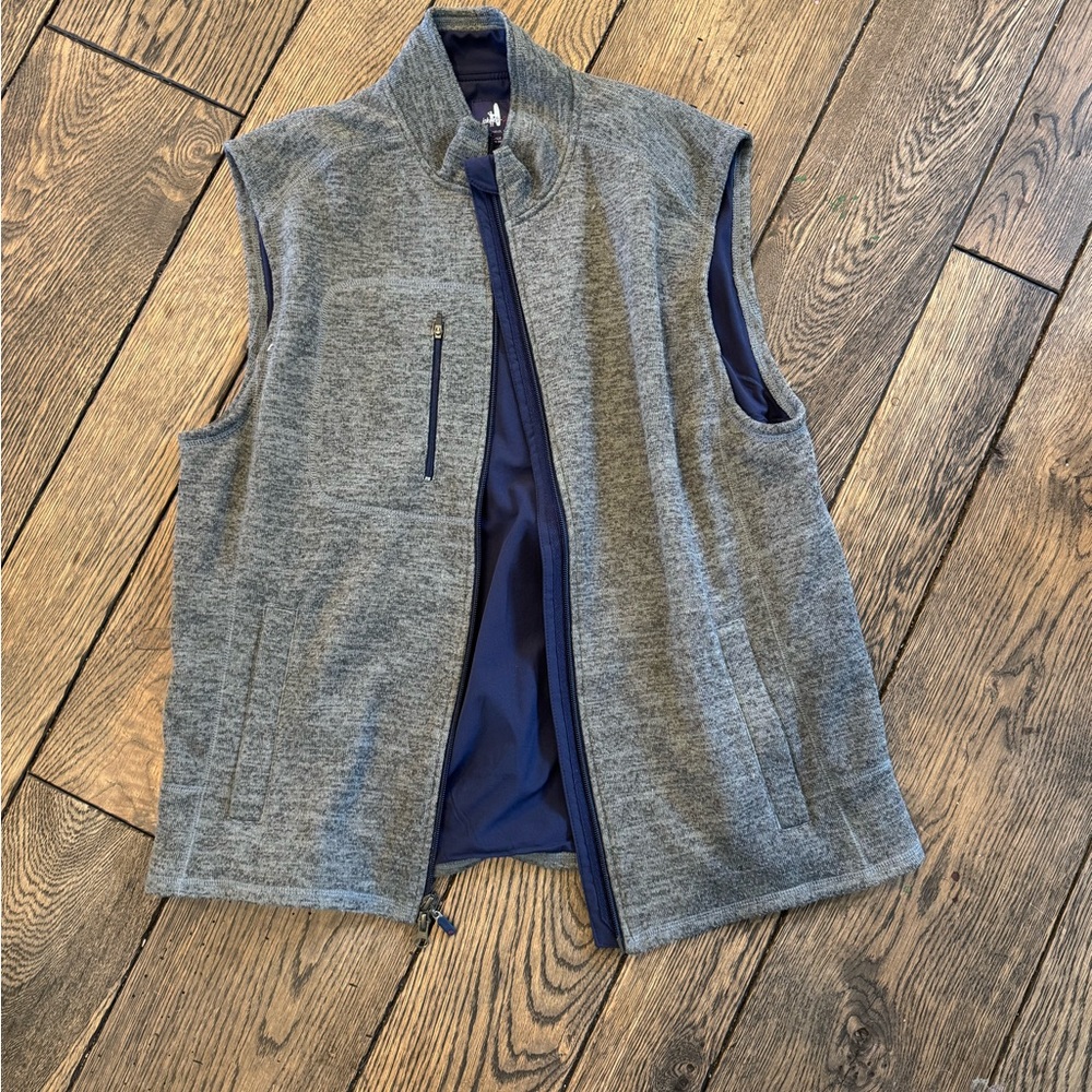 Men's Gray Johnny O vest, large